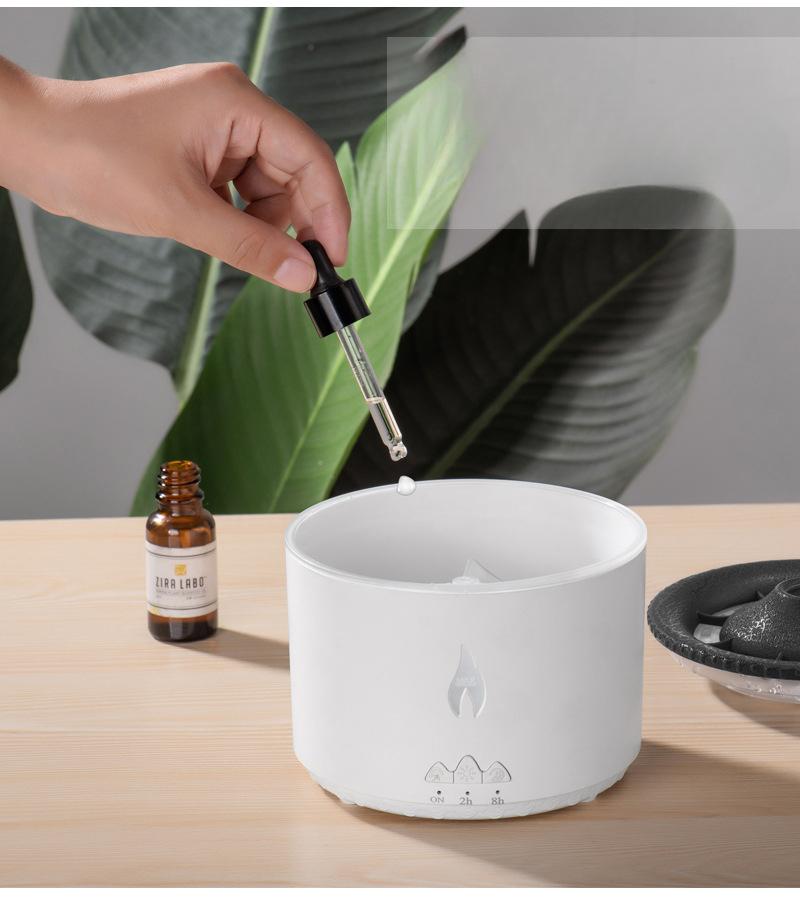 Simulation créative humidificateur de flamme méduse volcanique huile essentielle diffuseur d'arôme diffuseur veilleuse chambre télécommande