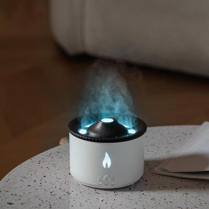 Simulation créative humidificateur de flamme méduse volcanique huile essentielle diffuseur d'arôme diffuseur veilleuse chambre télécommande