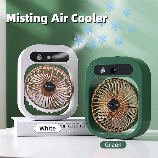 Air Conditioning Fan Desk Misting Fan Air Cooler Cooling USB Rechargeable Humidifier Portable Spray Fan With 3 Wind Speeds Mist Fan For Home