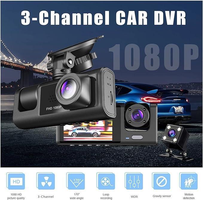 Caméra double image Full HD 1080P avec vue nocturne grand angle 170 °, moniteur WDR, capture d'images fixes, plusieurs angles