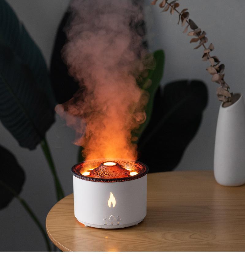 Simulation créative humidificateur de flamme méduse volcanique huile essentielle diffuseur d'arôme diffuseur veilleuse chambre télécommande