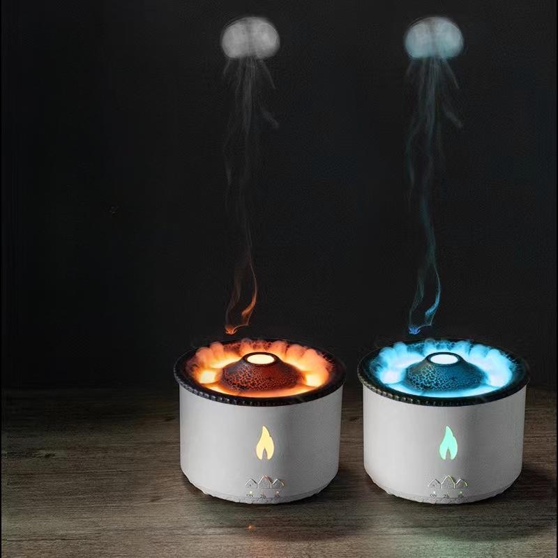 Simulation créative humidificateur de flamme méduse volcanique huile essentielle diffuseur d'arôme diffuseur veilleuse chambre télécommande